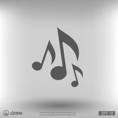 Müzik notlar düz tasarım simgesi