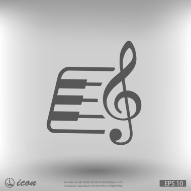 müzik anahtar ve klavye simgesi