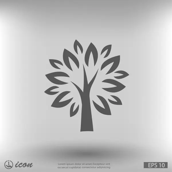 Árbol icono de diseño plano — Vector de stock