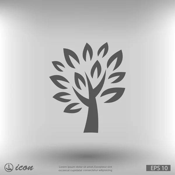 Árbol icono de diseño plano — Vector de stock