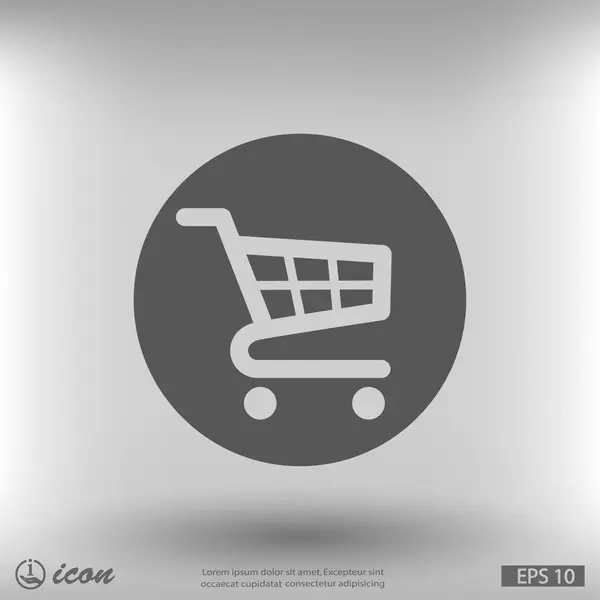 Carrito de compras diseño plano icono — Archivo Imágenes Vectoriales