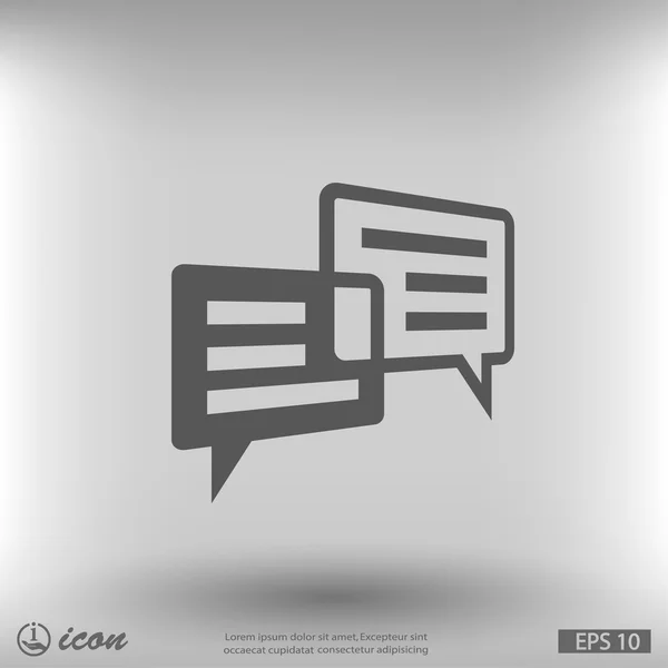 Mensaje o chat icono de diseño plano — Archivo Imágenes Vectoriales