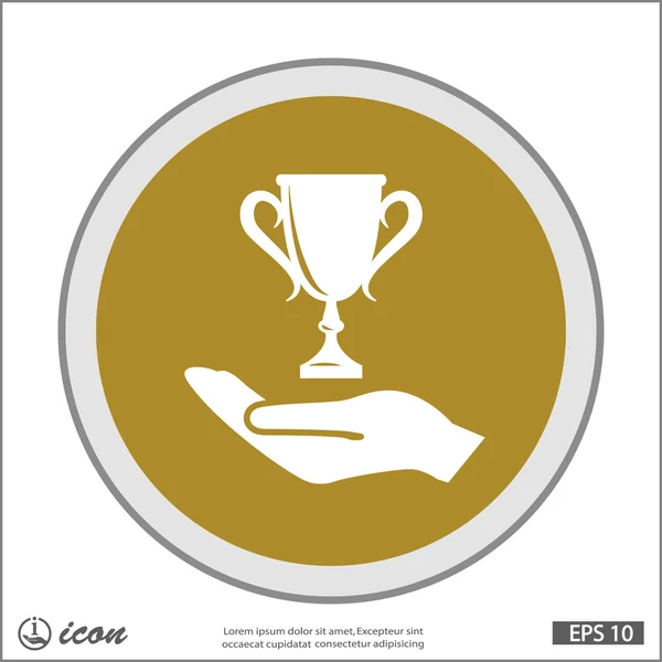 Main avec icône de coupe champions — Image vectorielle