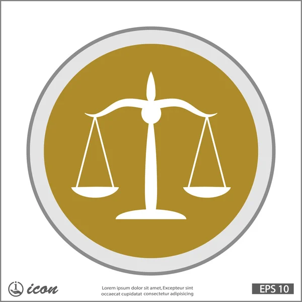 Δικαιοσύνη κλίμακες επίπεδη σχεδίαση εικονίδιο — Διανυσματικό Αρχείο