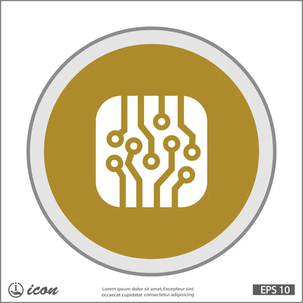 Circuit board fladt design ikon – Stock-vektor