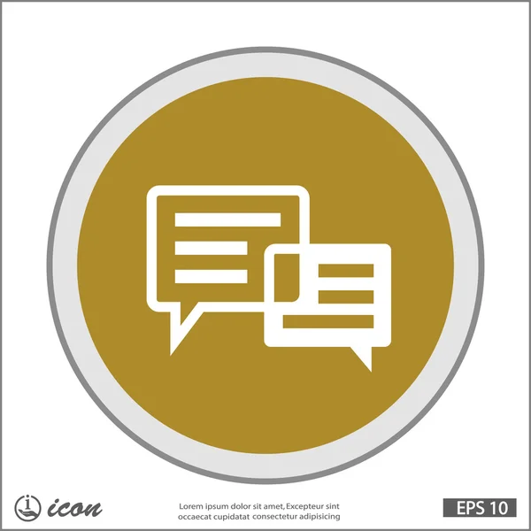 Message or chat flat design icon — Stock Vector