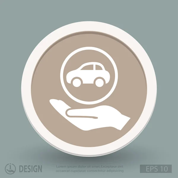 Hand met auto-pictogram — Stockvector