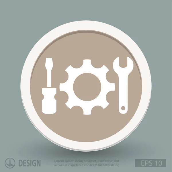 Gear with wrench and screwdriver icon — Stock Vector