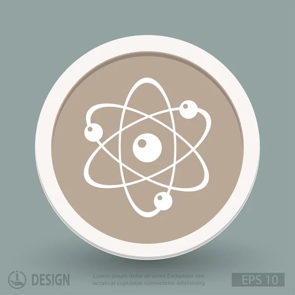 Atom flat design icon — Stock Vector