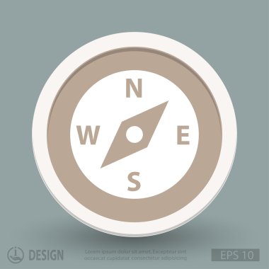 Pusula düz tasarım simgesi