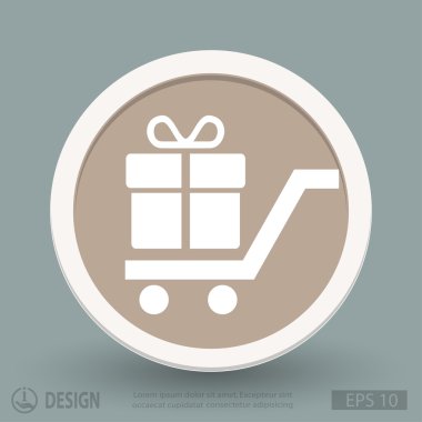 Alışveriş sepeti hediye simgesi ile