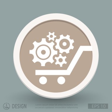 Alışveriş sepeti simgesini dişli