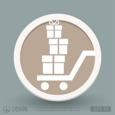 Alışveriş sepeti hediye simgesi ile