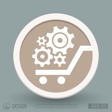 Alışveriş sepeti simgesini dişli