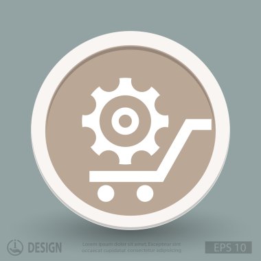Alışveriş sepeti simgesini dişli