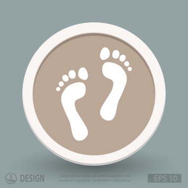 Ayak izleri düz tasarım simgesi