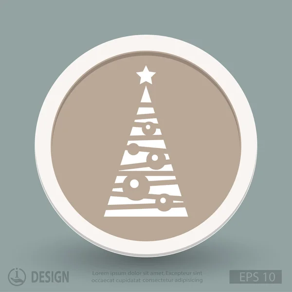 Kerstboom platte ontwerp pictogram — Stockvector