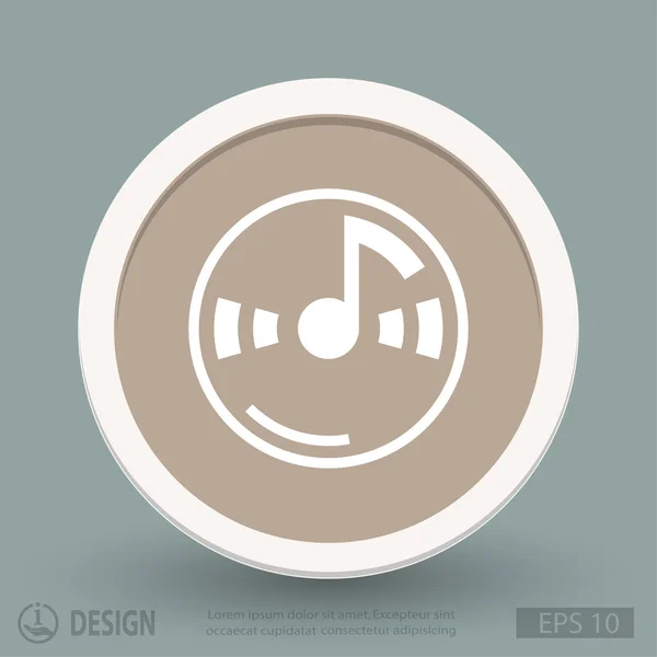 Musik Note flache Design-Ikone — Stockvektor