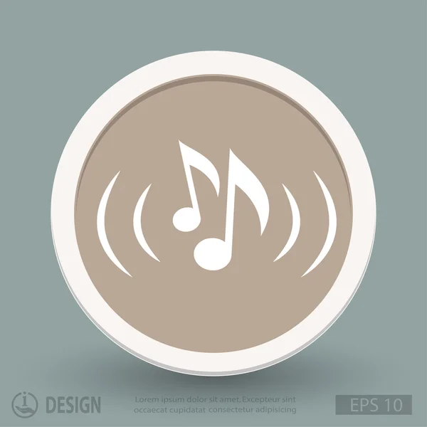 Music notes flat design icon — стоковый вектор