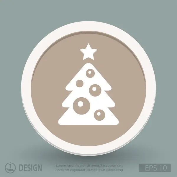 Kerstboom platte ontwerp pictogram — Stockvector