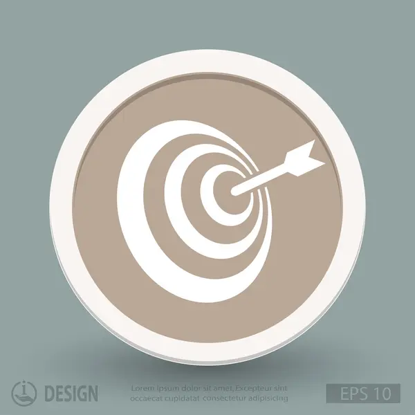 Objetivo icono de diseño plano — Archivo Imágenes Vectoriales