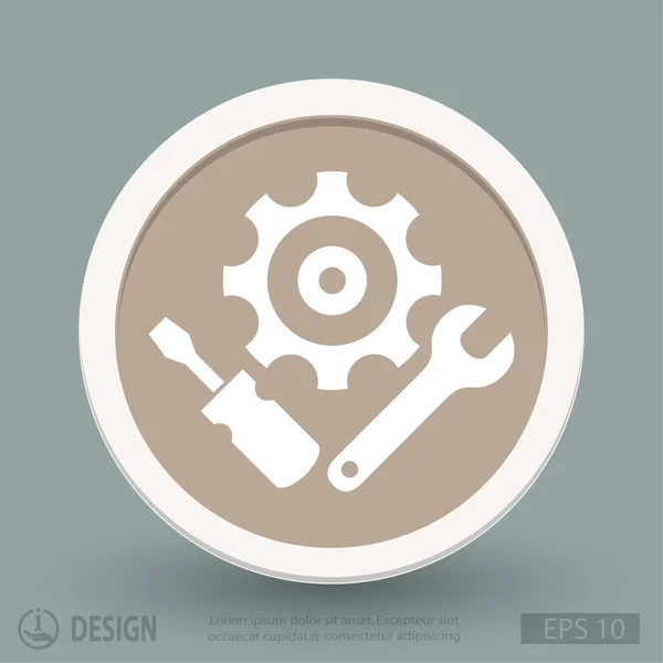 Gear with wrench and screwdriver icon — Stock Vector