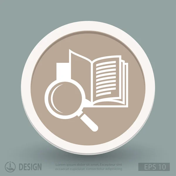 Book with magnifying glass icon — Stock Vector