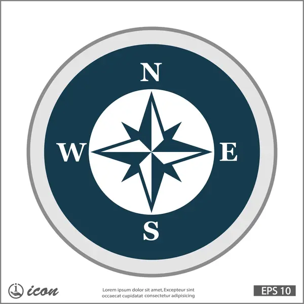 Compass flat design icon — Stock Vector