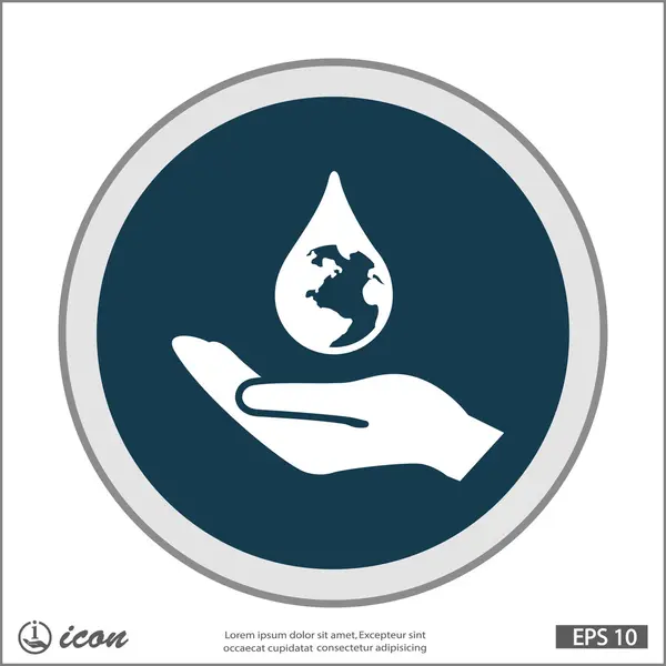 Hand with globe eco icon — Stock Vector