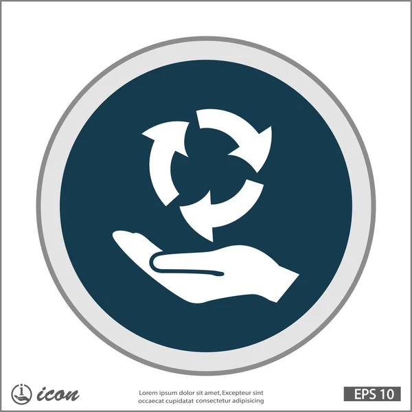 手与回收标志图标 — 图库矢量图片