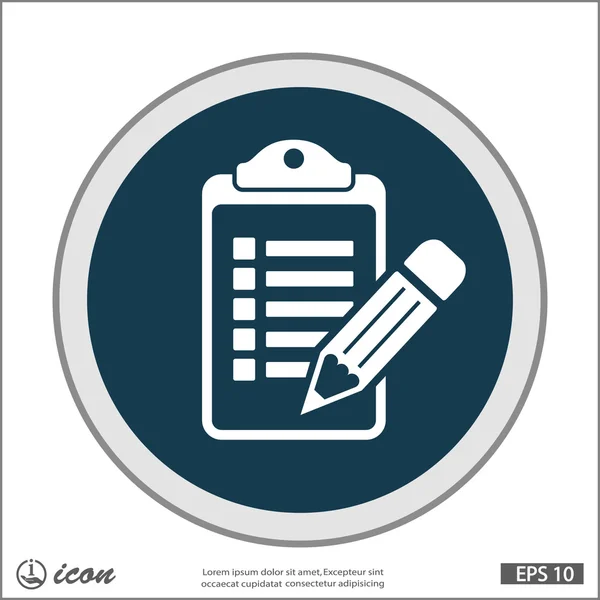 Checklist with pencil icon — Stock Vector