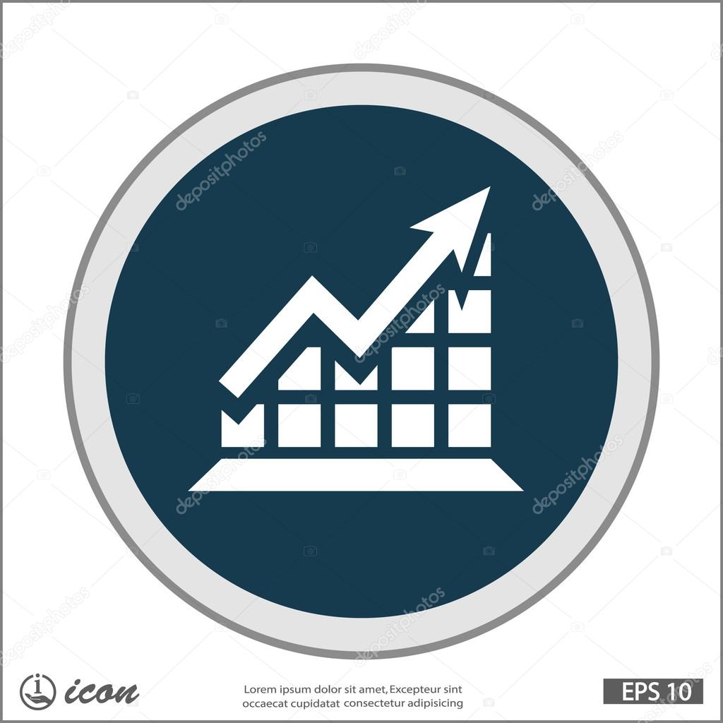 Graph flat design icon