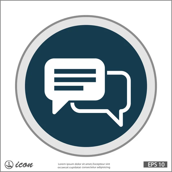 Message or chat flat design icon — Stock Vector