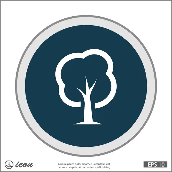 Drzewo ikona Płaska konstrukcja — Wektor stockowy