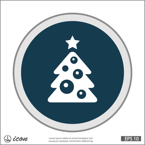 Weihnachtsbaum flache Design-Ikone — Stockvektor