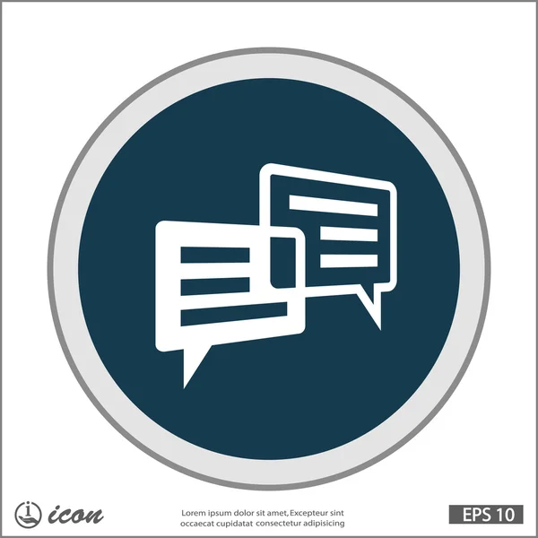 Mensaje o chat icono de diseño plano — Archivo Imágenes Vectoriales