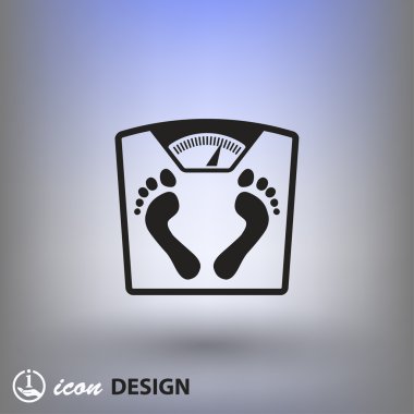 banyo Baskülü ayak izleri ile resim