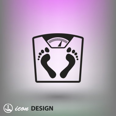 banyo Baskülü ayak izleri ile resim