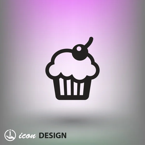 Pictografía de cupcake icono — Vector de stock