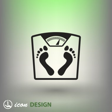 banyo Baskülü ayak izleri ile resim