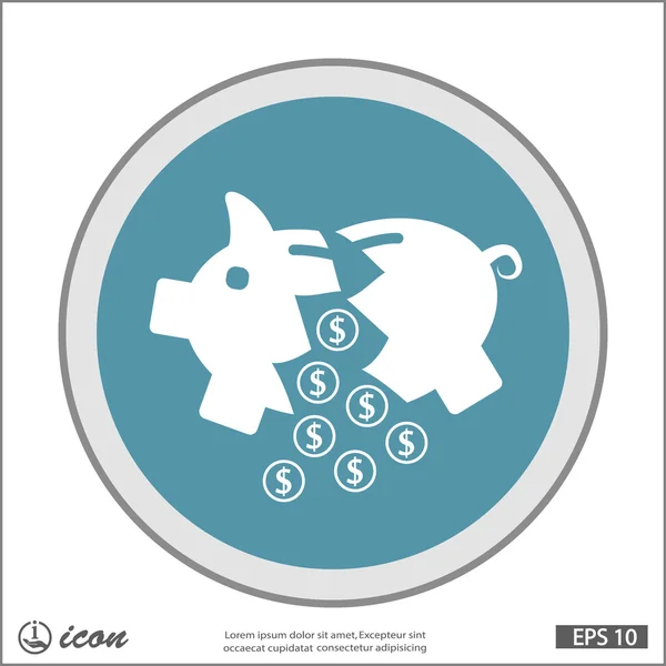 Pictograph van moneybox pictogram — Stockvector