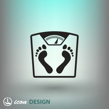 banyo Baskülü ayak izleri ile resim