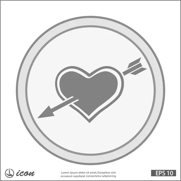 Pictogramme de coeur avec flèche — Image vectorielle
