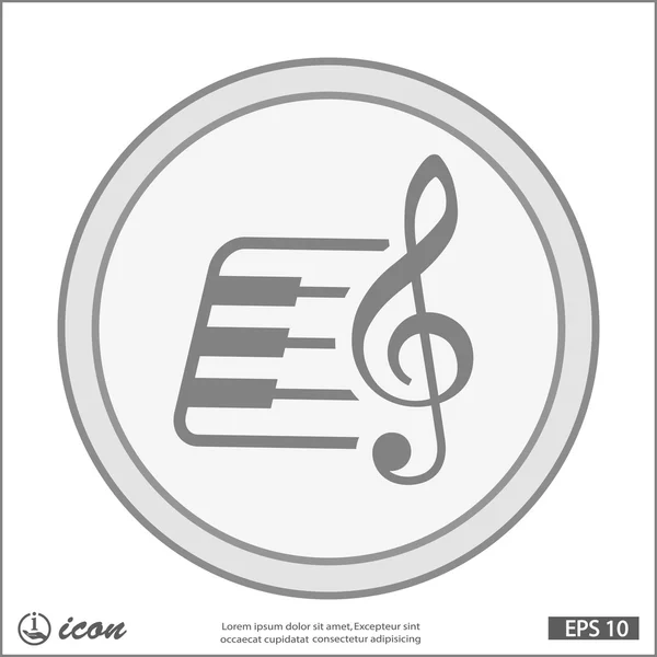 Pictograph of music key and keyboard — Stock Vector