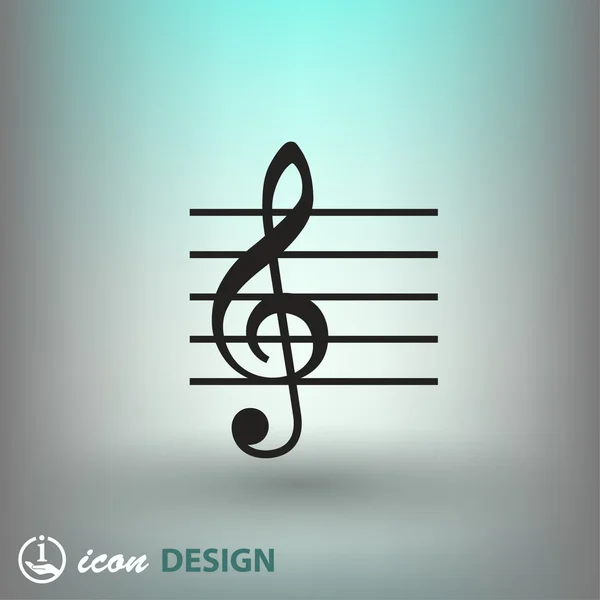 Ikona ikona hudební klíče — Stockový vektor