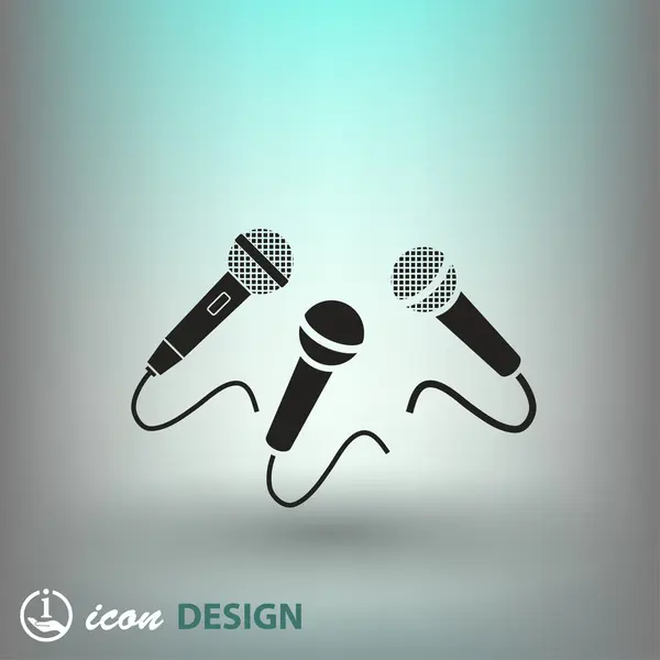 Illustration icône microphones — Image vectorielle