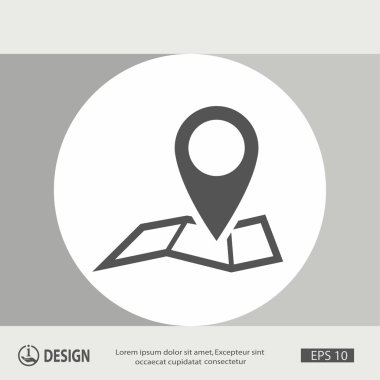 harita simgesi üzerinde toplu iğne