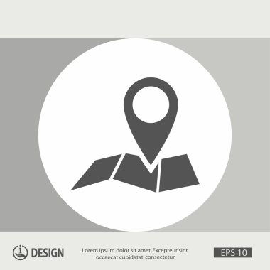 harita simgesi üzerinde toplu iğne