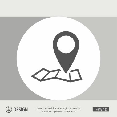 harita simgesi üzerinde toplu iğne