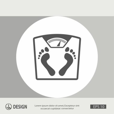 banyo Baskülü ayak izleri ile resim